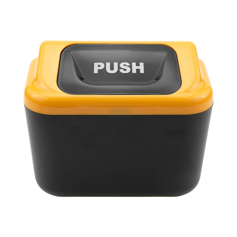 Garbage bag for car Car bin trash can storage box Car debris bucket Plastic waste Double open Plastic waste container: Gold