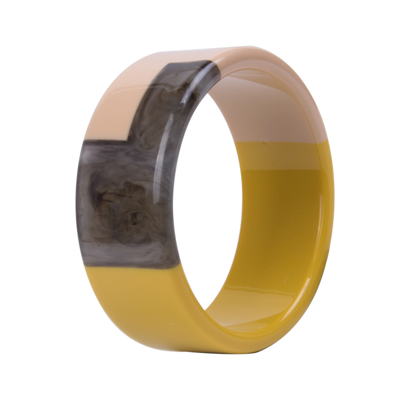 Di alta Qualità di Fascino Larga Corrispondenza Dei Colori Braccialetti per le Donne Resina Acrilica Grande Cerchio dell'annata Dichiarazione Gioelleria raffinata e alla moda Del Braccialetto: colore-3