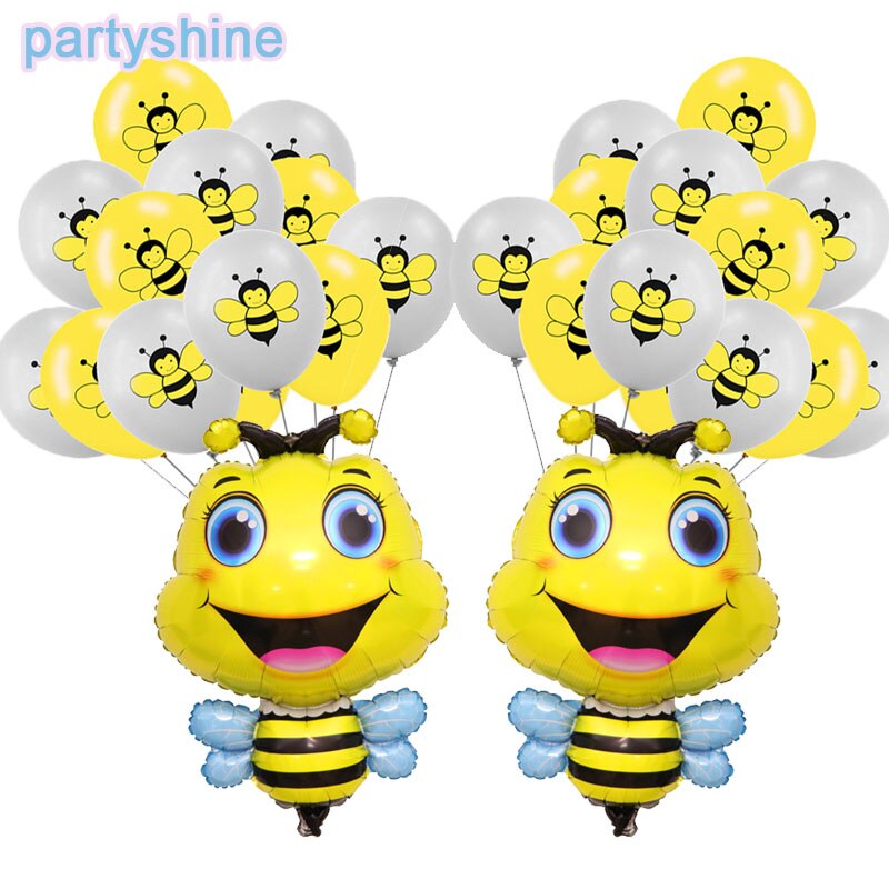 Bee Balloons Set Cute Cartoon Bumble Bee Ballons For Baby Shower Favors Supplies Forest Theme Kids Birthday Party Decorations