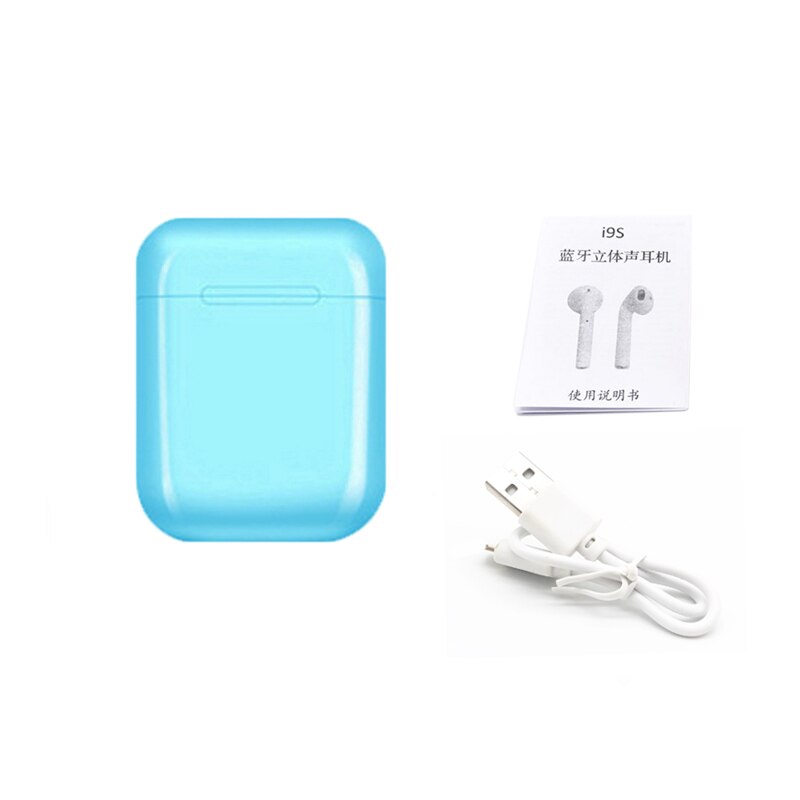 Auriculares i7s i9s tws auriculares inalámbricos con Bluetooth, auriculares estéreo 5,0 de sonido HiFi, Auriculares deportivos para llamadas de teléfono, todos los teléfonos inteligentes: i9s-Blue