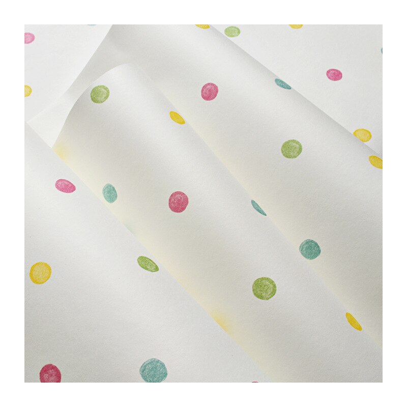 Children's room wallpaper Girl Bedroom Princess Room cartoon warm girl non woven pink wave dot children's wallpaper