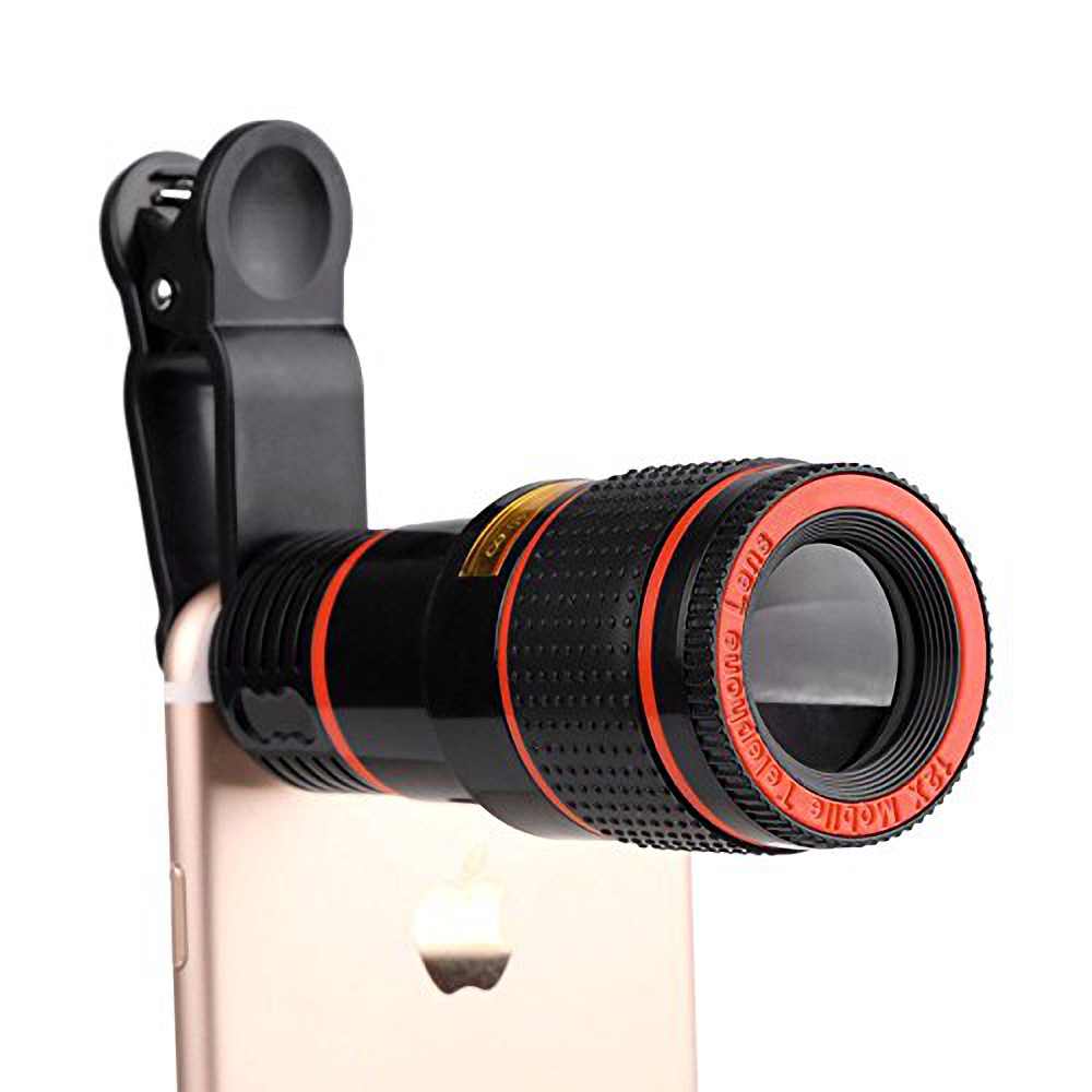 Universal- praktisch-teleskop-teleobjektiv Kamera-objektiv-Bausatz 12X Zoomen Manueller fokus Clip-an Kamera Linse für iPhone 7 8 Plus Samsung S8