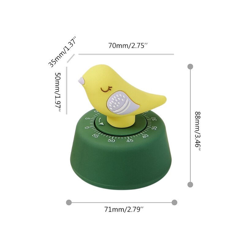 Huishouden Keuken Cartoon Vogel Timer Mechanische Tellers Klok Voor Koken Timing Koken Timer Bakken Tijd Duurzaam