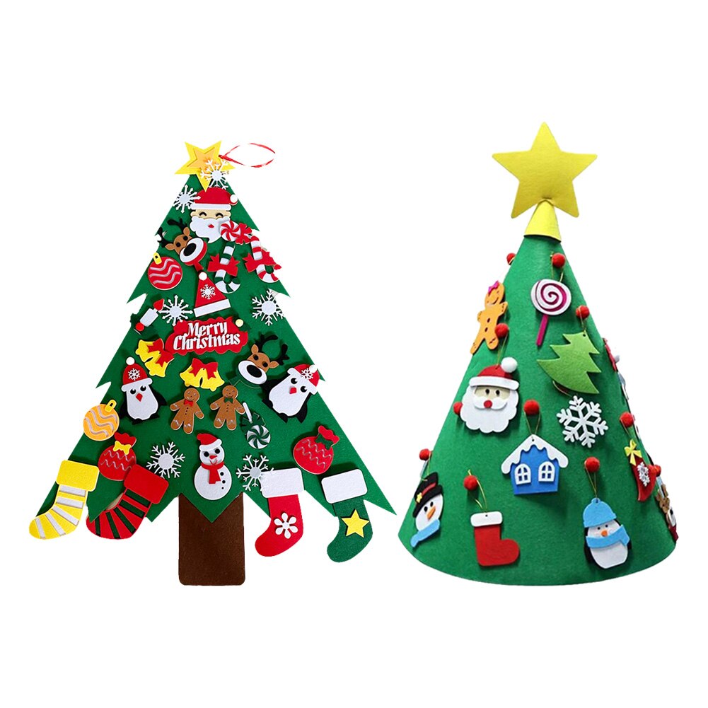 Kids Vilt Kerstboom Diy Vrolijk Kerstfeest Xmas Decoraties Voor Thuis Kinderen Navidad Nieuwjaar Cadeaus 2022 Festival Ornamenten