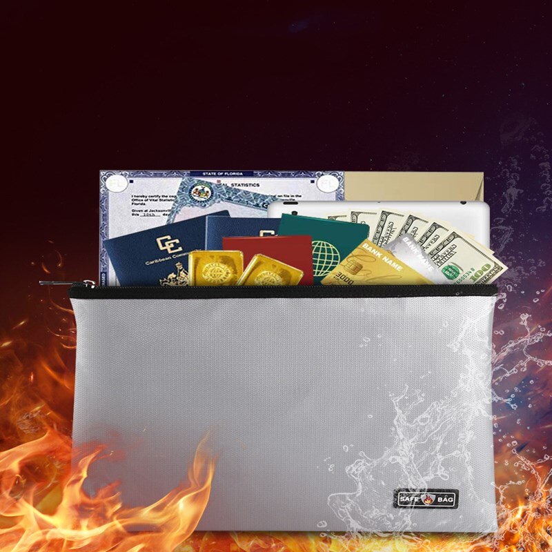 Fireproof and waterproof file bag portable fireproof document bag important documents fireproof bag A4 file bag