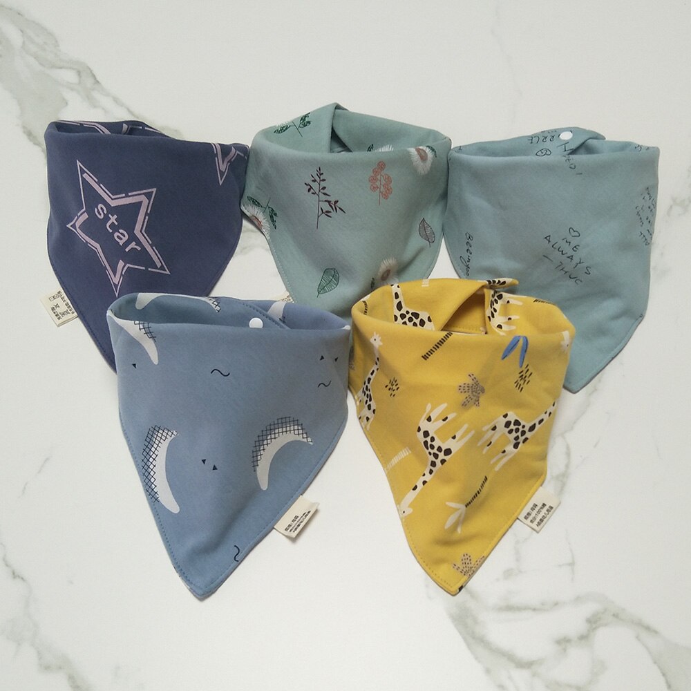 5pcs/lot Baby Bibs for Boy Girl Bandana Bib Burp Cloth Cute Triangle Cotton Baby Scarf Meal Collar Burp Infant Accessories: 7