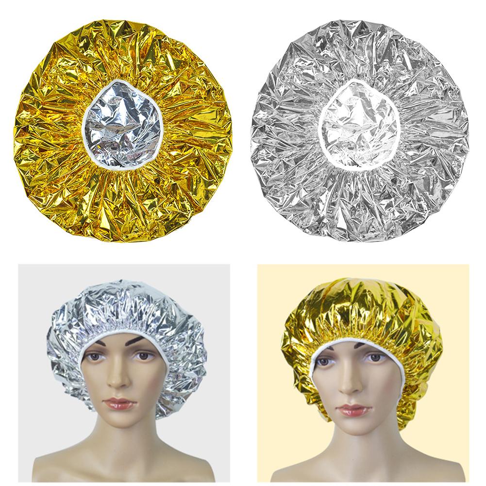 1PC Aluminum Foil Waterproof Heat Insulation Cap for Beauty Salon Hat Disposable Spa Hair Salon Shower Cap Bath Shower Cap