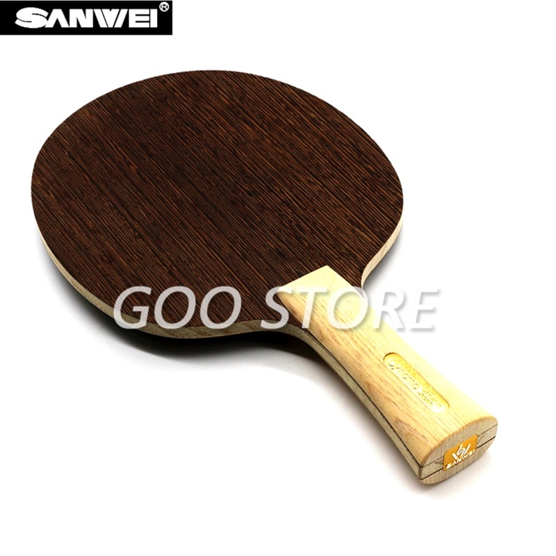 SANWEI-Pala de tenis de mesa, pala de 5 capas, de madera, mango de ciprés japonés, raqueta de Ping Pong ligera de ataque rápido, paleta de murciélago