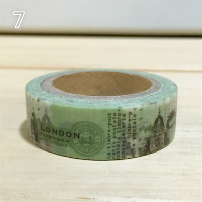 Mooie 15mm * 10 m washi papier tape/Tinge groene Frankrijk amoureuze gevoelens view masking japan washi tape
