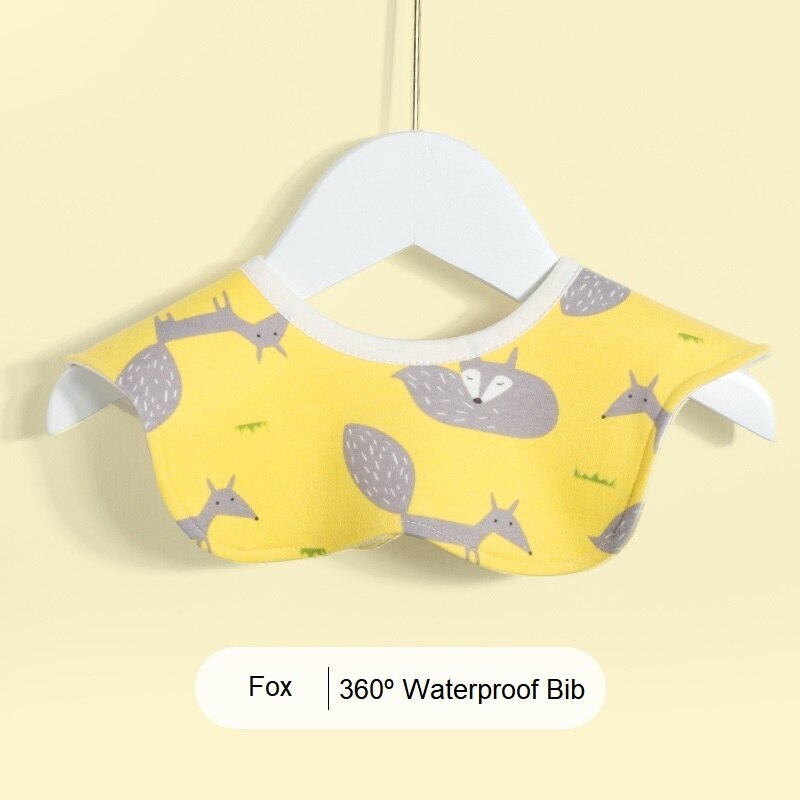 Baby Bibs Saliva Towel Waterproof Burp Cloths Feeding Stuff Cotton Newborn 360 Circular Infant Supplies Cartoon Infantil Bandana: Fox