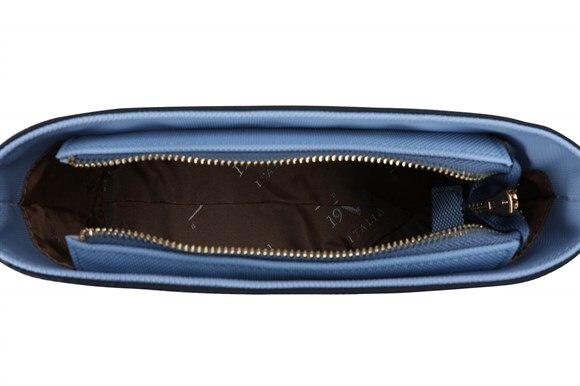 Blauwe dames messenger bag 19 v69 italia 1977 model pu gemaakt in turkije