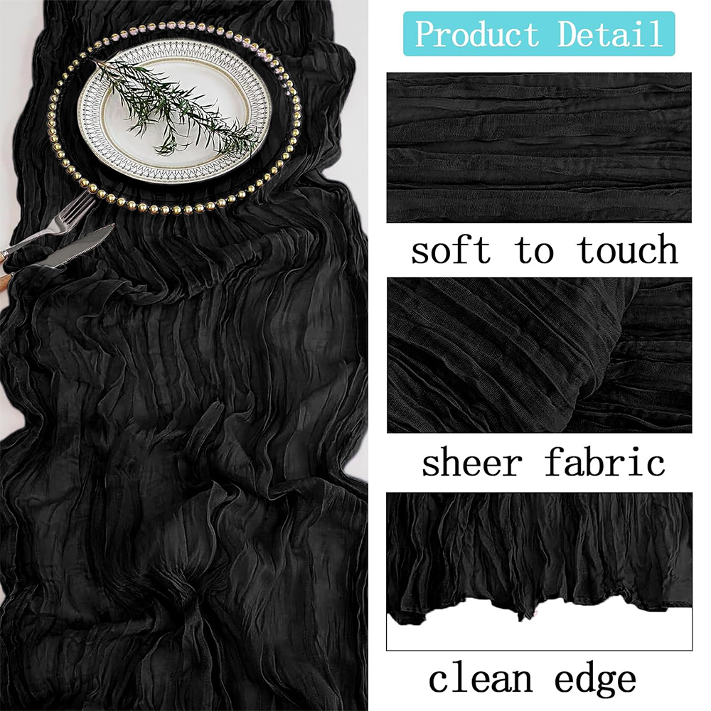 Julegrøn rød bordeaux ostedug bordløber boho rustik gaze terrakotta bordløber til bryllupsfest fødselsdagsdekoration: 32*210cm / Rød