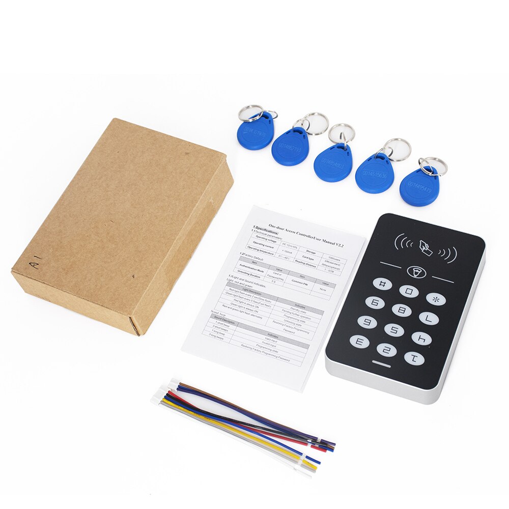 Simple access control EM card password access control system with 5 Keyfobs Access Controller