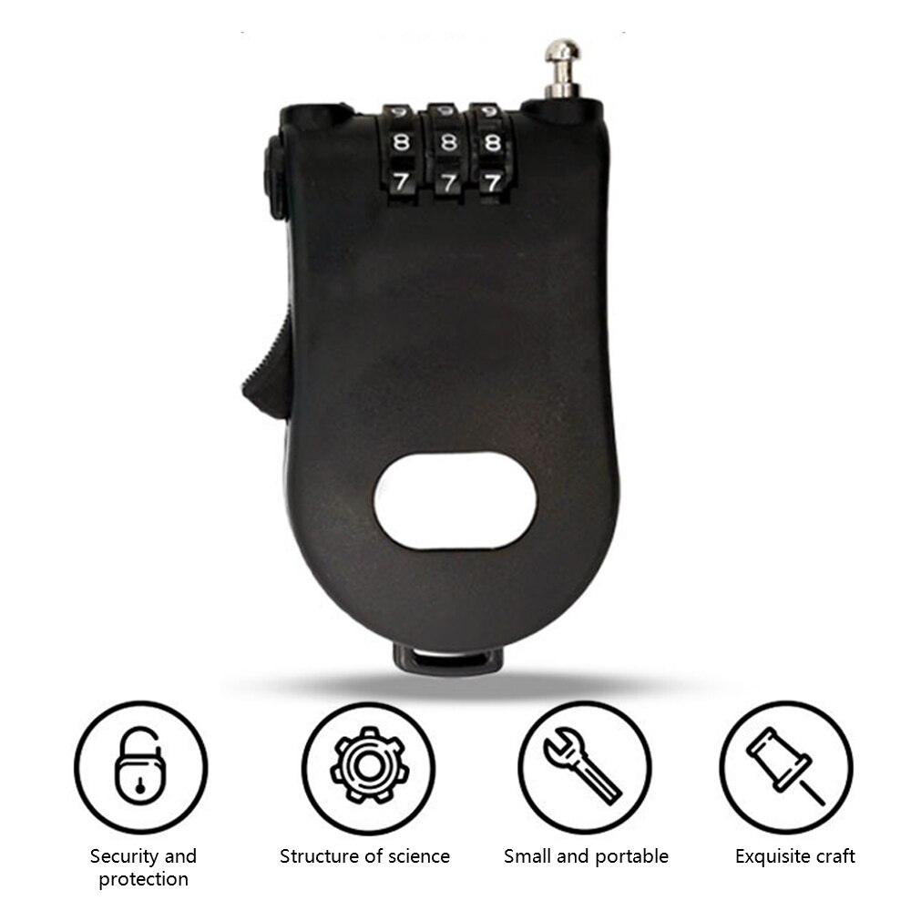 Telescopic Wire Rope Steel Cable Code Lock Suitcase Car Sled Bicycle Helmet High-Precision Code Wheel Password Lock For Bike