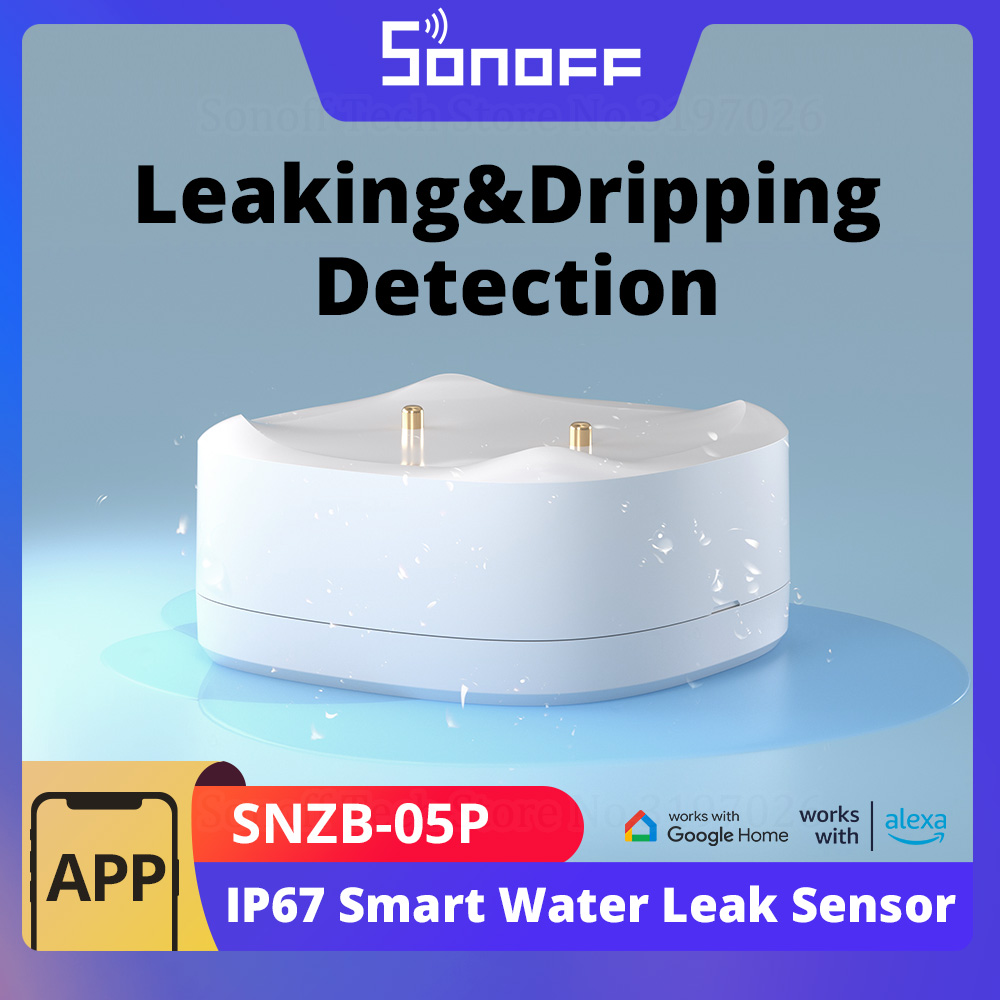 SONOFF SNZB-05P Zigbee slimme waterleksensor Lekkende en druipende detectie Real-time waarschuwing Smart Scence via eWeLink Alexa Google