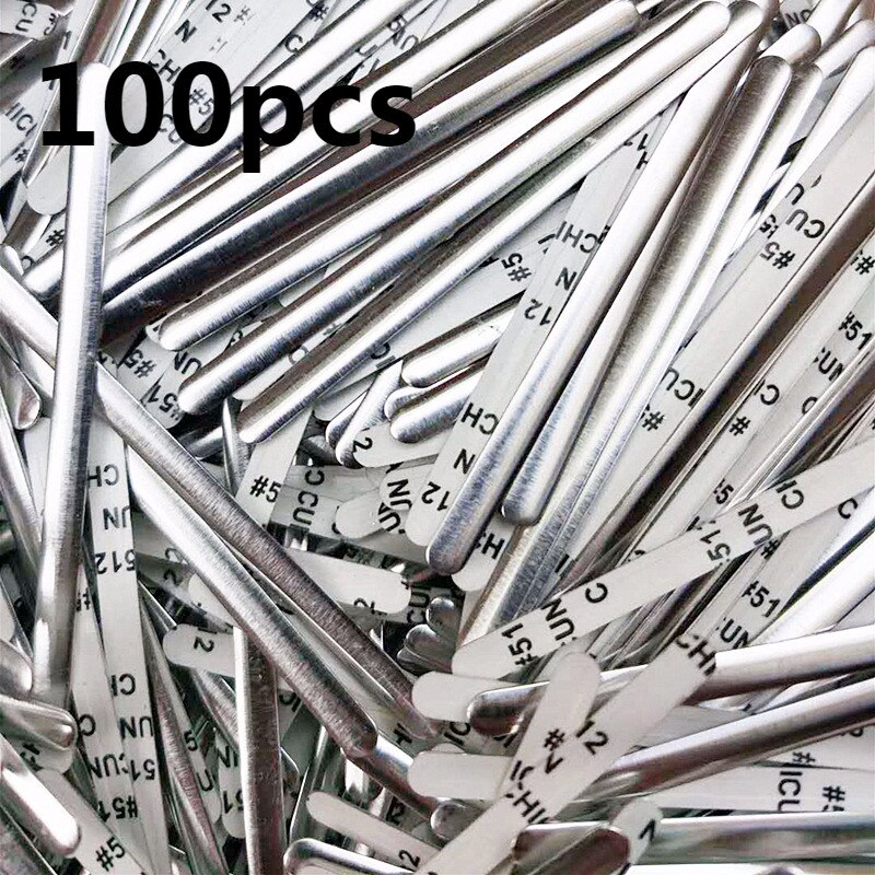 100 kpl/pussi liima metallinen litteä alumiininen nenäliuska siltalanganpidike siteet diy -maskille 90*5*0.5mm varastossa: Default Title