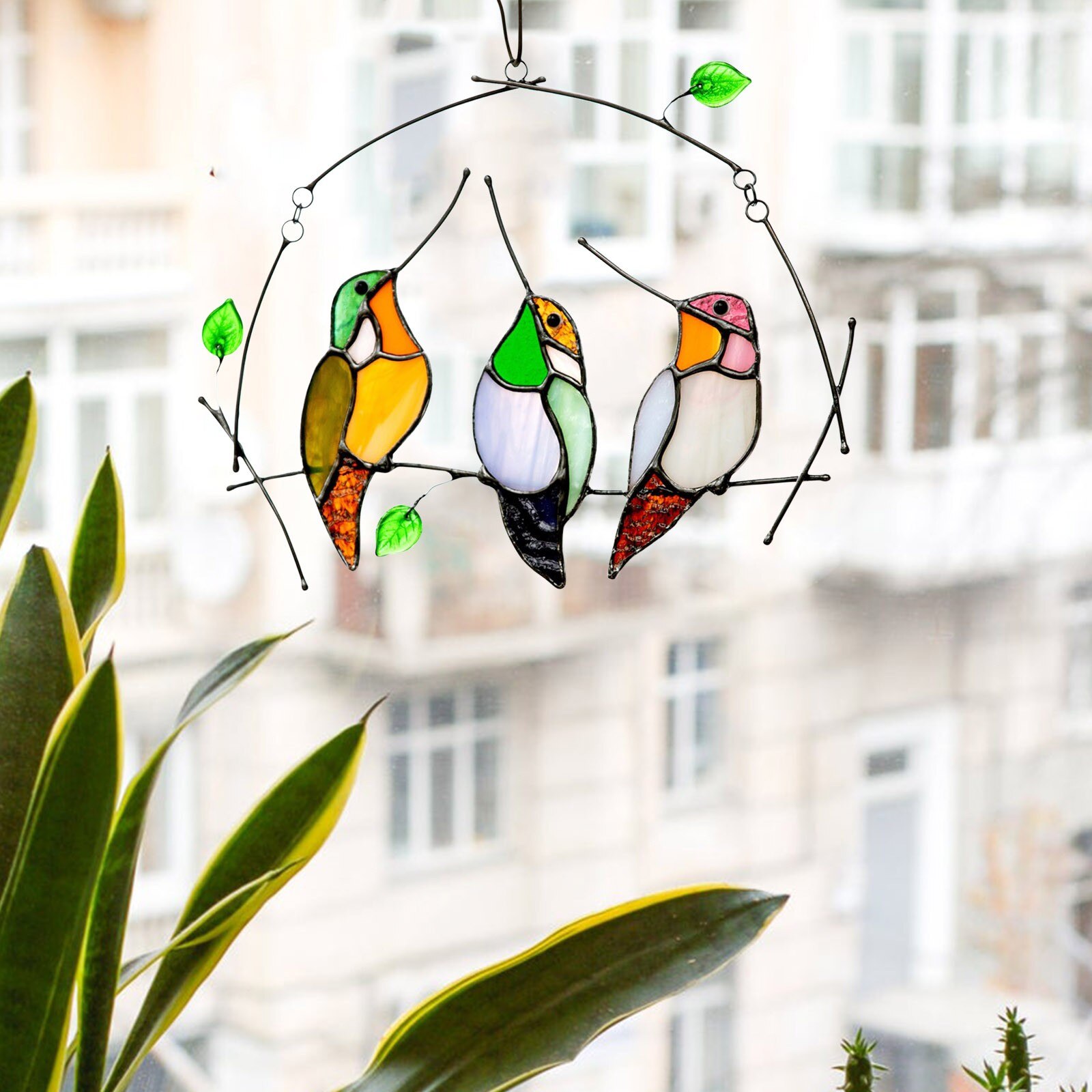 Acryl Vogel Wand Decor Indoor Wand Kunst Skulptur Hängen Fenster Handwerk Kette Hängen Ornament Home Garten Dekoration #36