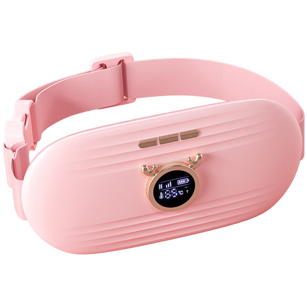 Relieve Menstrual Pain Abdominal Heating Massage Warm Palace Belt Massager Electric Heating Uterus Acupoints Vibrating Massage: Pink  A