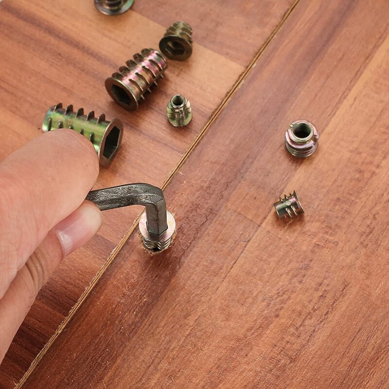 230 Threaded Nut Inserts, M4/M5/M6/M8/M10 Zinc Alloy Threaded Sockets, Hex Threaded Insert Nuts