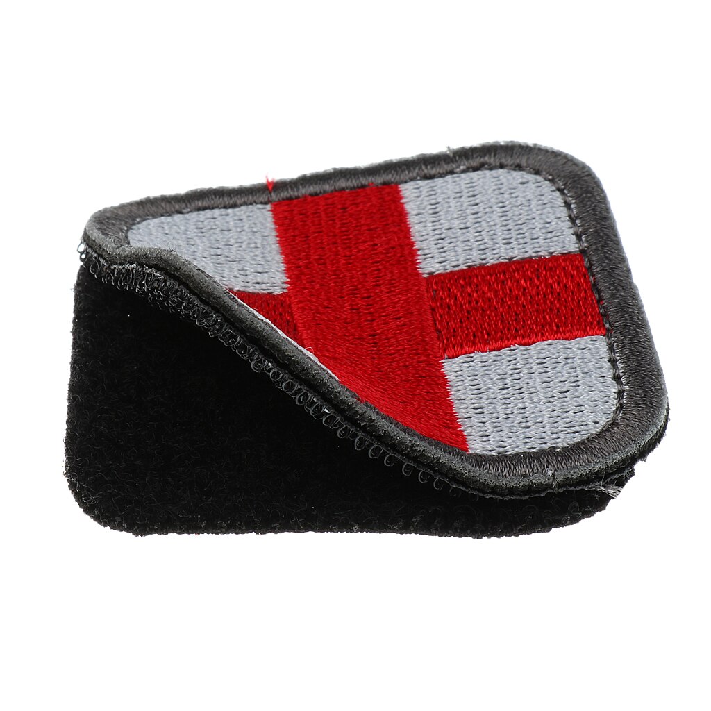 2X2 Inches Medic Rode Kruis Patch Klittenband Backing-Meerdere Kleuren: WHITE