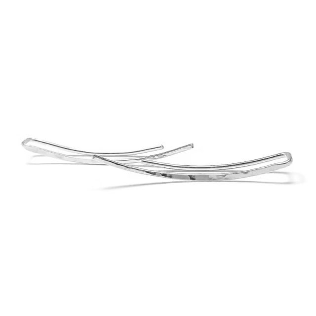 Pendientes de plata de ley 925 para mujer, aretes trepadores minimalistas hechos a mano, joyería,: Silver  25MM