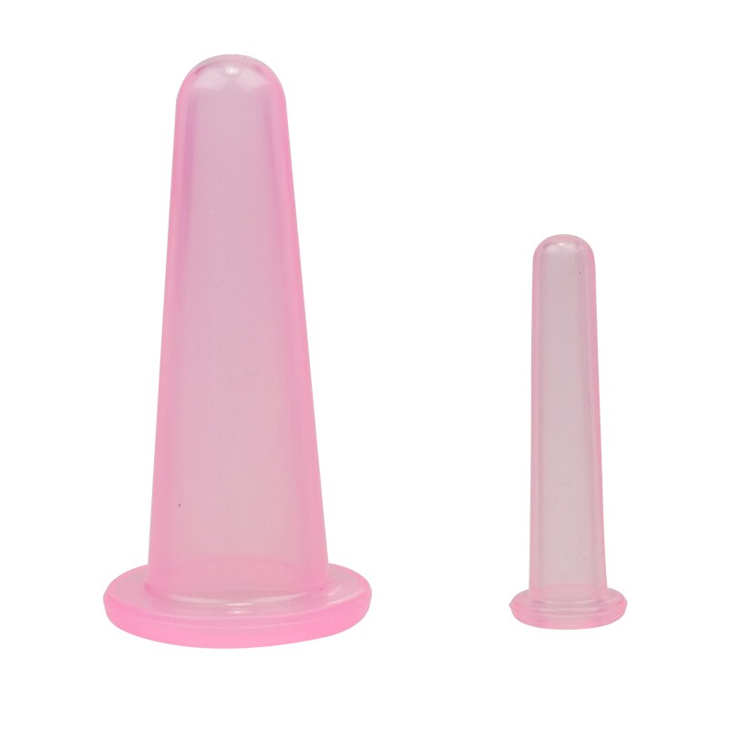 4Pcs Pot Siliconen Vacuüm Cupping Blikjes Voor Massage Ventouse Anti Cellulite Zuignappen Gezicht Lichaam Pijn Massage Masajeador: 2PCS Pink