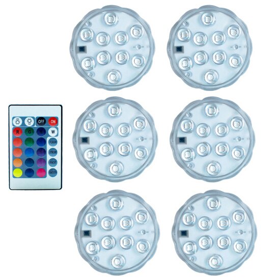 Aquarium Light Fish Tank Submersible Light Suction Cup Underwater Lamp LED Lights Aquarium Lighting Vase Swimming Pool 16 Colors: 1 Controller 6 lamp