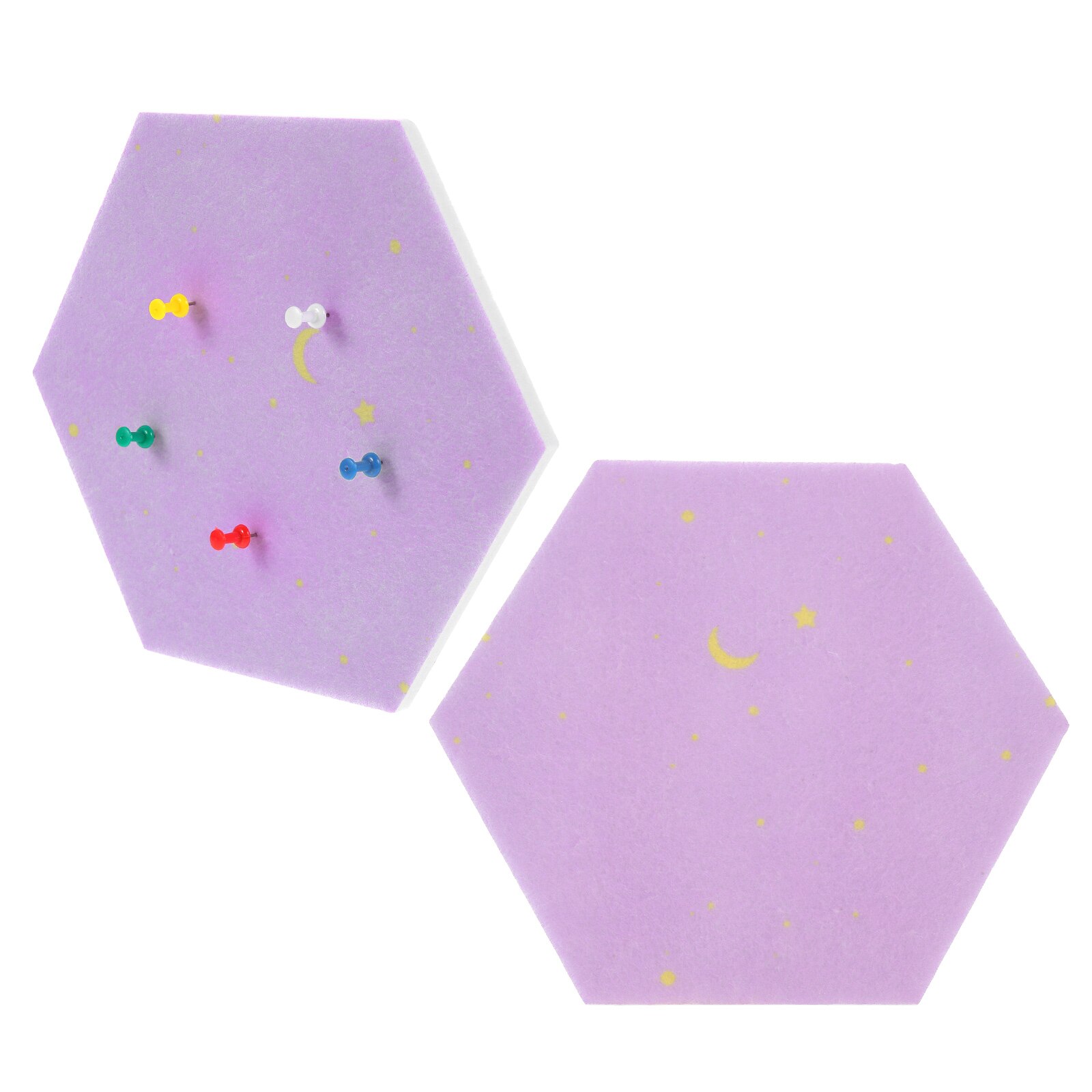 2Pcs Hexagon Vilt Board Diy Muur Board Zelfklevende Bericht Boards Muur Decors: Purple