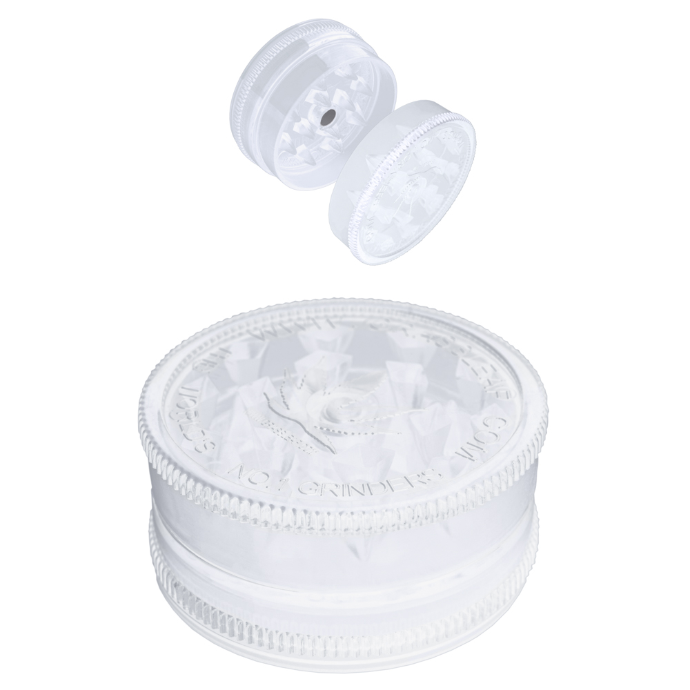Hibron Grinder 2 Piezas. Molinillo de Hierbas. Grabado Hoja de marihuana.: 1901955-blanca