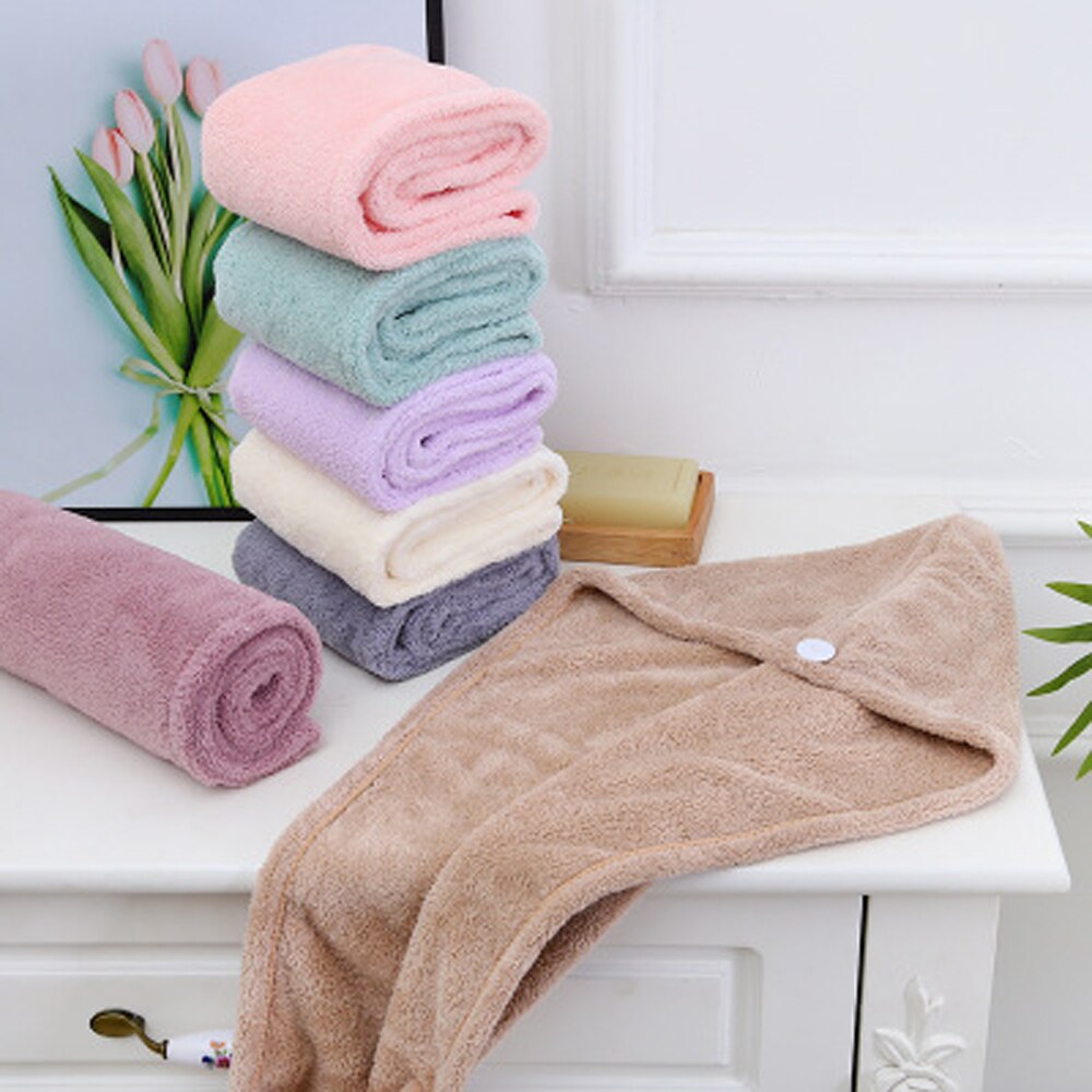 2 stuks koraal fleece effen dames droog haar mutsen dames absorberend snel drogend lang haar absorberende handdoek verpakking tulband douchemuts