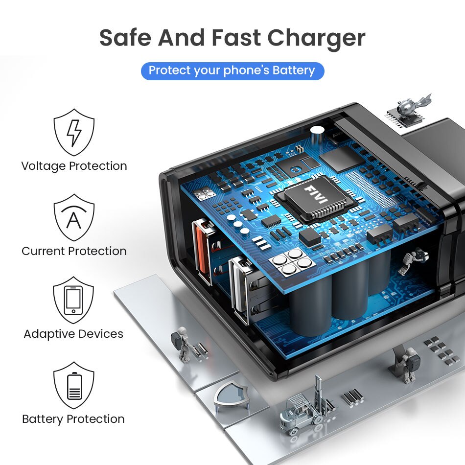 FIVI usb del caricatore del telefono del caricatore rapido per xiaomi samsung S10 S9 S8 CONTROLLO di QUALITÀ 3.0 del caricatore del usb per huwei caricatore del telefono per il iphone