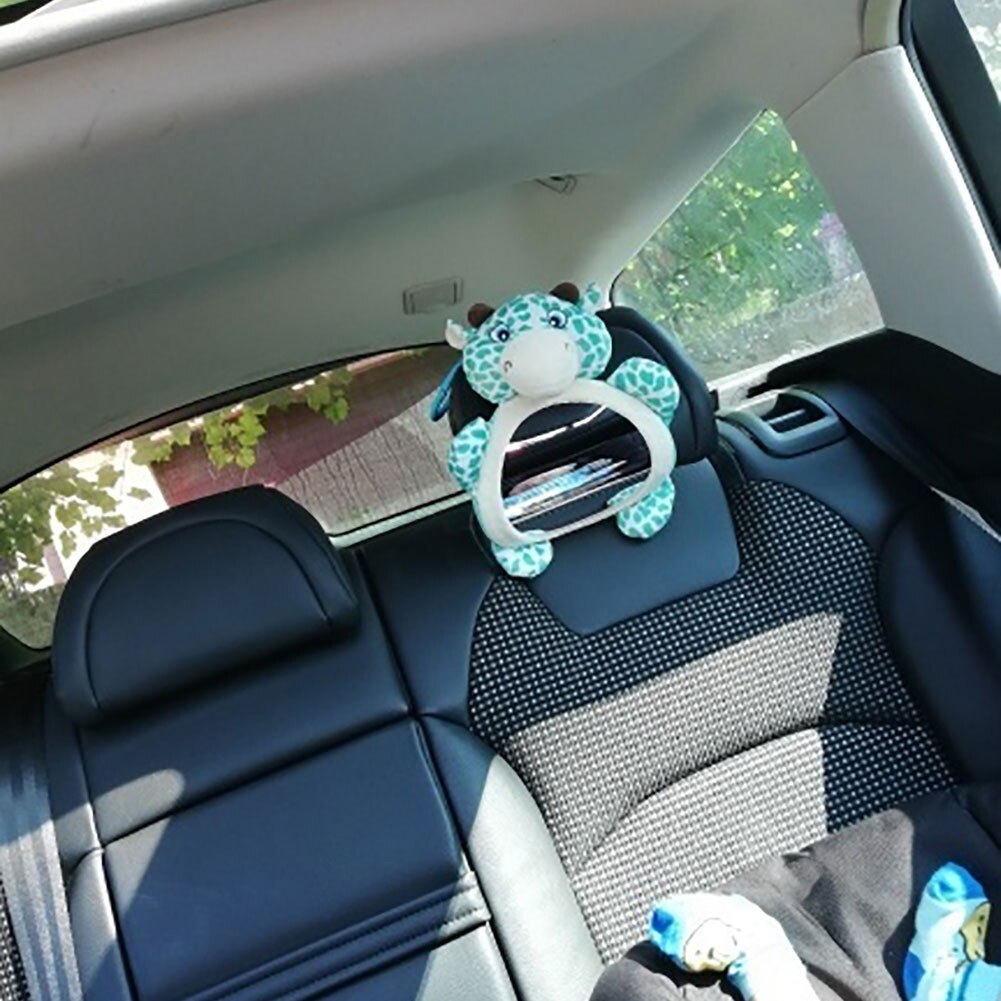 Support tête de voiture avec Animal de dessin animé mignon, miroir d'observation de sécurité pour bébé, vue arrière pour bébé, miroir de sécurité avec Clip