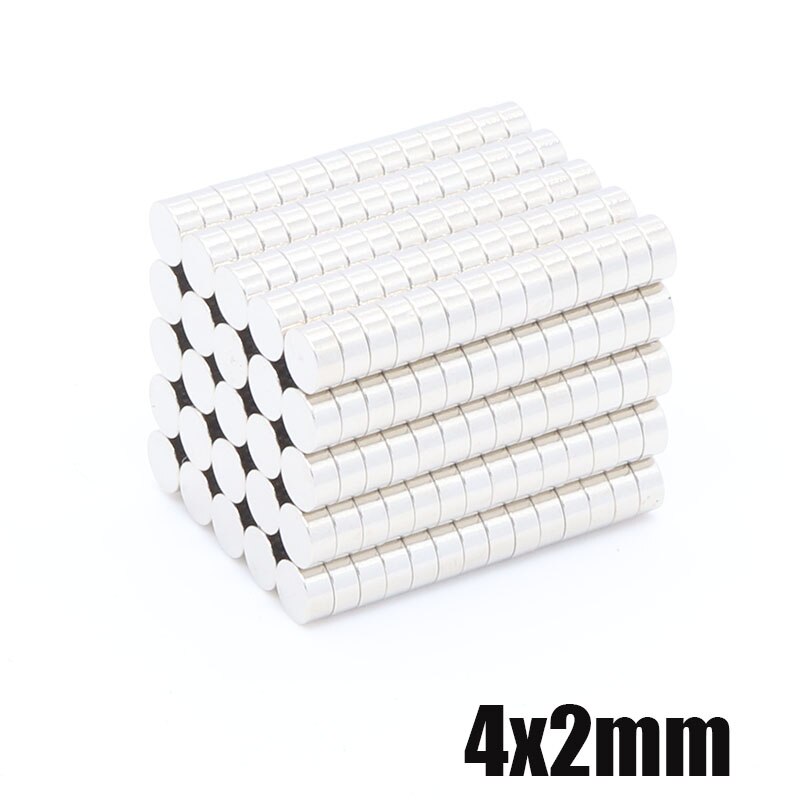 500Pcs 4x2 mm Neodymium Magnet N35 Small Round Mini Super Strong Super Powerful Magnetic Magnets Disc For Craft 4 x 2 mm