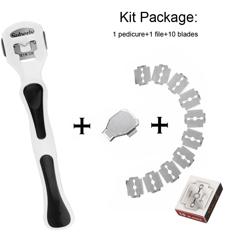 Rvs Pedicure Gereedschap Pedicure Set Voet Peeling Maks Manicure Professionele Eelt Voet Schaafmachine Pedicure Mes Scheerapparaat: E Set