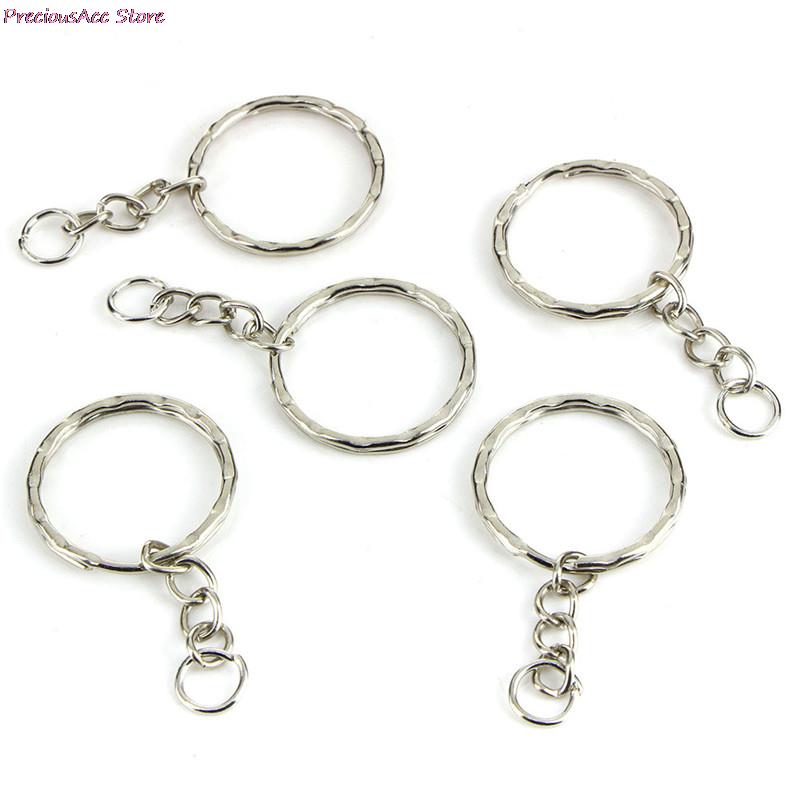 50 stks Metalen DIY Sieraden maken Split Sleutelhanger Ring Onderdelen Sleutelhangers Met 25mm Open Jump Ring