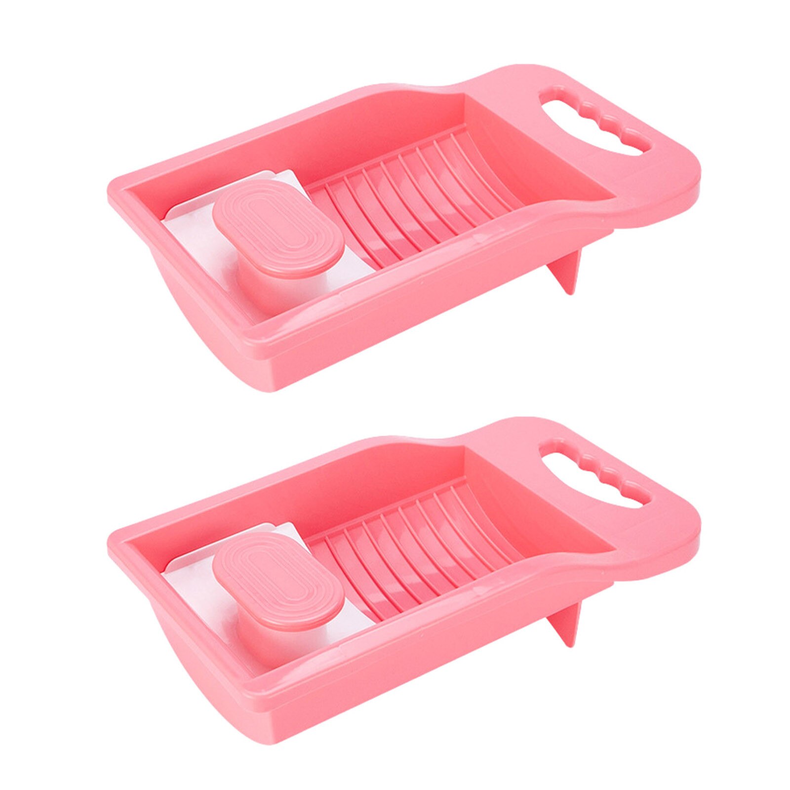 2PC Plastic Laundry Washboard Non-slip Underwear Sock Mini Washboard Scrubboards Washing Board Soap Holder Laundry Scrubbing: B
