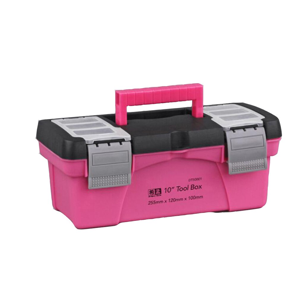 10 12.5 Inch Portable Tool Box Plastic Storage Pink Lady Women Inner Layer Toolbox for Tool Components Daily Necessities