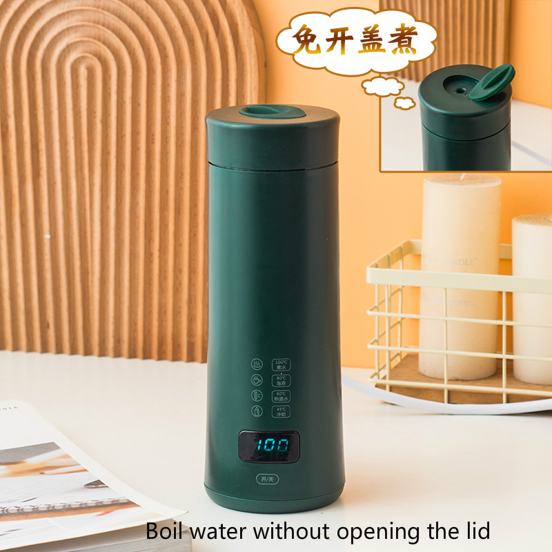 Upgraded style smart heating water cup health cup electric heating cup automatic portable travel porridge cup milk heating cup: Green upgrade versio