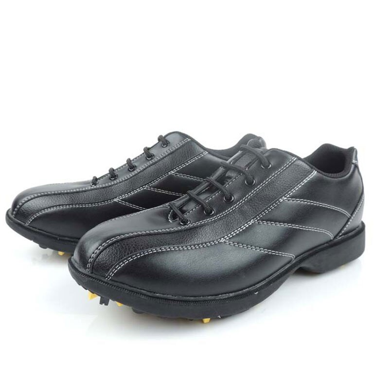 Herre vandtætte golfsko antislip åndbare sneakers mandlige bløde læder aktiviteter søm pigge sportssko størrelse 39-46 d0592