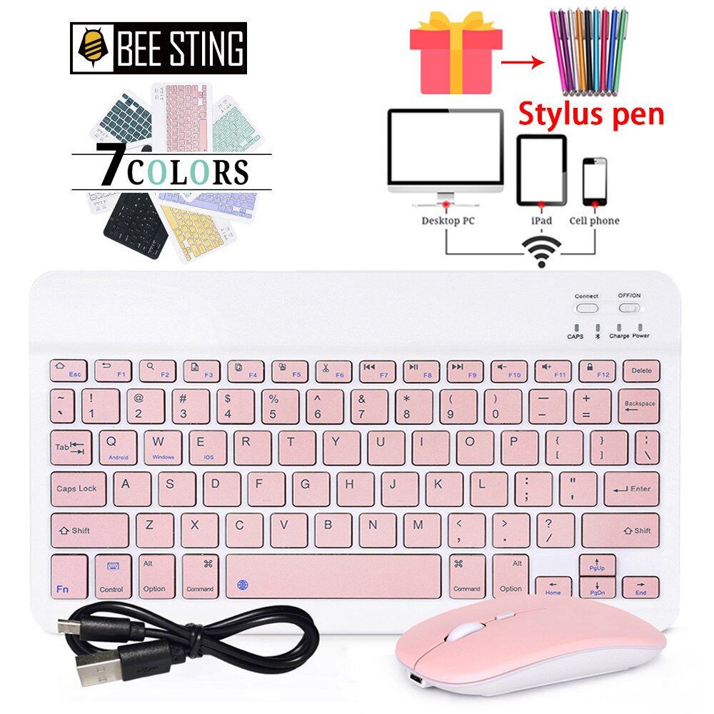 Mini bluetooth keyboard and mouse for samsung xiaomi android portable tablet bluetooth keyboard Korean Portuguese Arabic Arabic