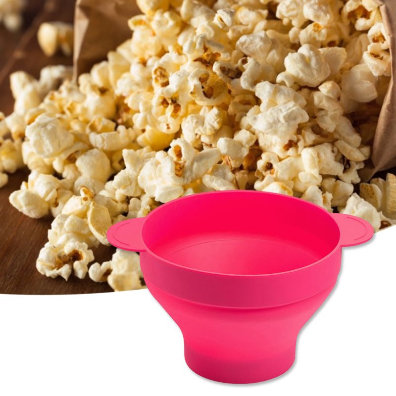 Folding Silicon Microwave Air Popcorn Bowl Kitchen Simple Tool Diy Popcorn Barrel Bowl Machine