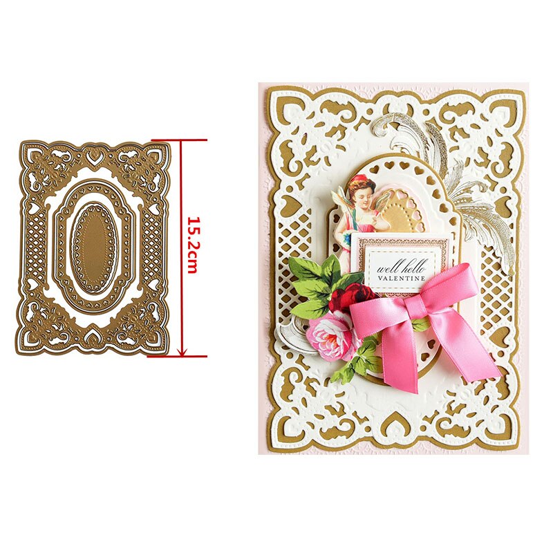 Festooned Retro Rectangle Frames Fancy Edges Christmas Border Metal Cutting Dies for DIY Scrapbooking Cards Crafts Dies: 13