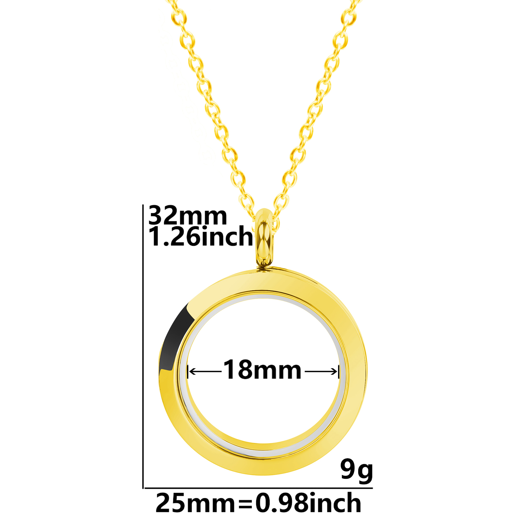 1Pc Stainless Steel Round Glass Floating Relicario Coin Holder Locket Pendant Women Necklaces Diy Hip Hop Collier Hommer Jewelry: Blue Zinc