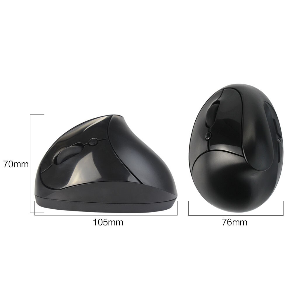 6D 1600 DPI Left Hand Vertical Mouse 2.4GHz USB Wireless Mause Matte Ergonomical Wrist-care Mice for PC Laptop Office Use