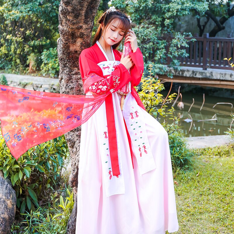 mujeres Hanfu traje chino tradicional antiguo traje señora Vintage Oriente Tang Dynesty Cosplay disfraz DWY1163