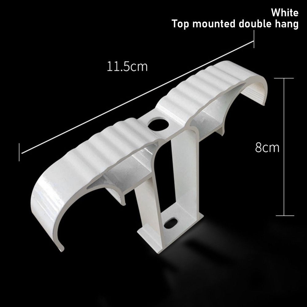 1Pcs Aluminum Alloy Rod Support Clamp Single Double Hang Curtain Rod Bracket Fixing Clip Furniture Hardware Crossbar Hanger Hook: MULTI