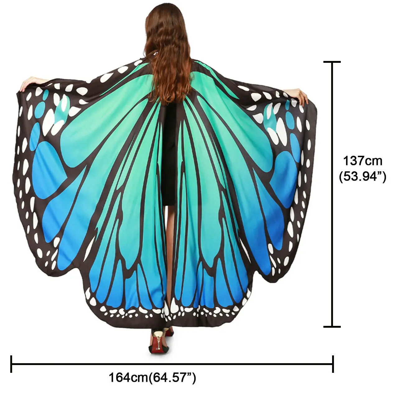Rainbow Butterfly Wings Cape Shawl Fairy Ladies Dance Costume Adult Monarch Butterfly Cape Halloween Child Butterfly Wings
