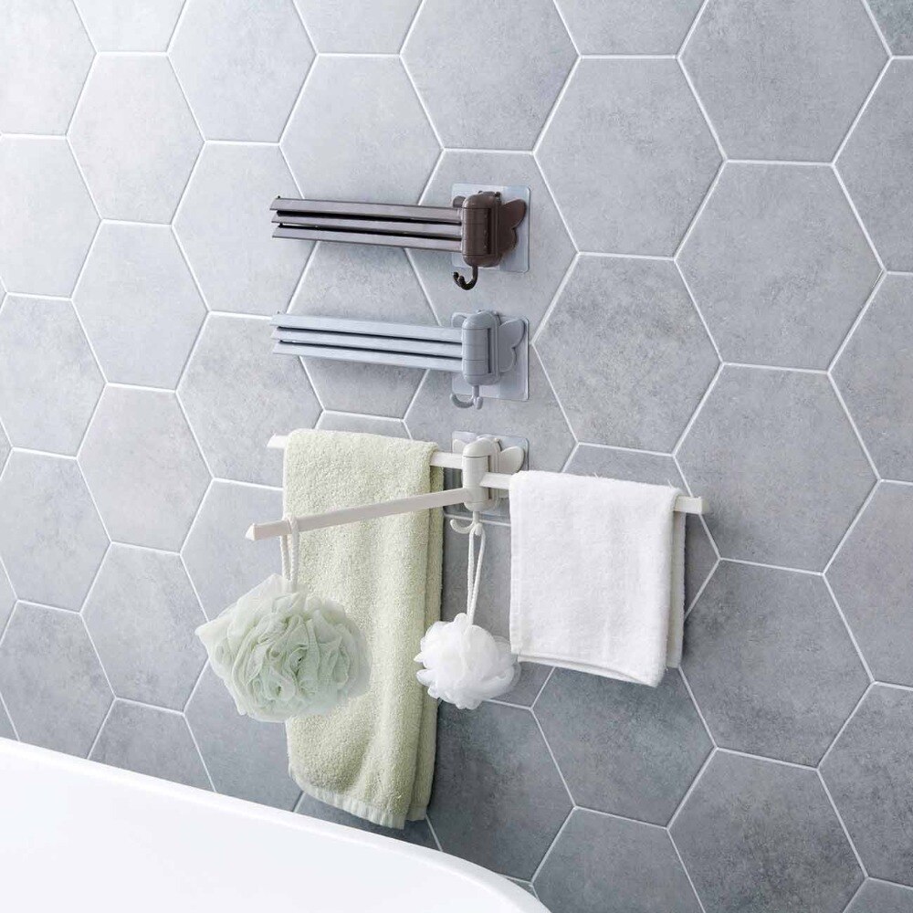 Plastic Bathroom Towel Holder 3 Swivel Towel Rail ... – Vicedeal