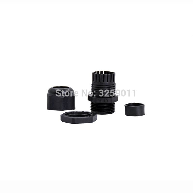 50PCS Cable Glands PG 19 Black White Waterproof Adjustable Nylon Connectors Joints With Gaskets 12-16mm For Electrical Appliance