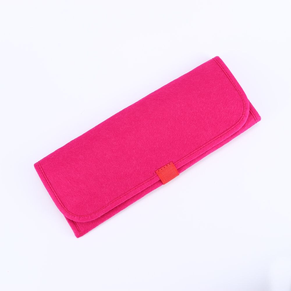 Travel Hair Straightener Storage Bag Curling Iron Pouch Heat Resistant Mat Pad Portable Fold Protective Case: rose red